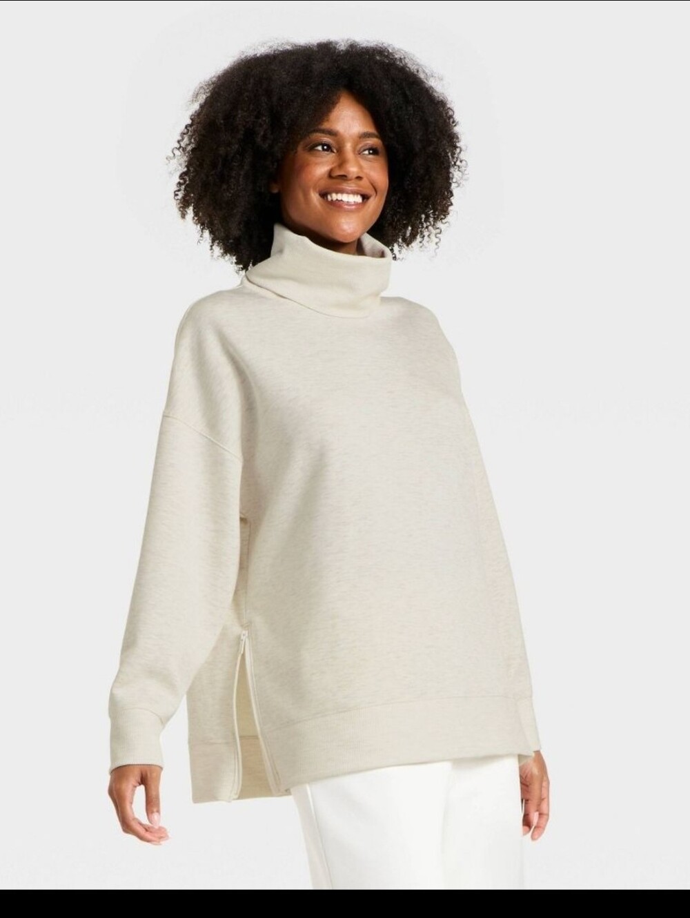All In Motion Women's Airy Sleek Funnel Neck Sweatshirt Size L